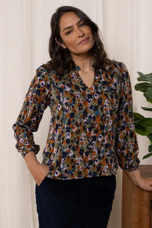 Braidstone Blouse Floral IkatRecycled Fabric Shirts