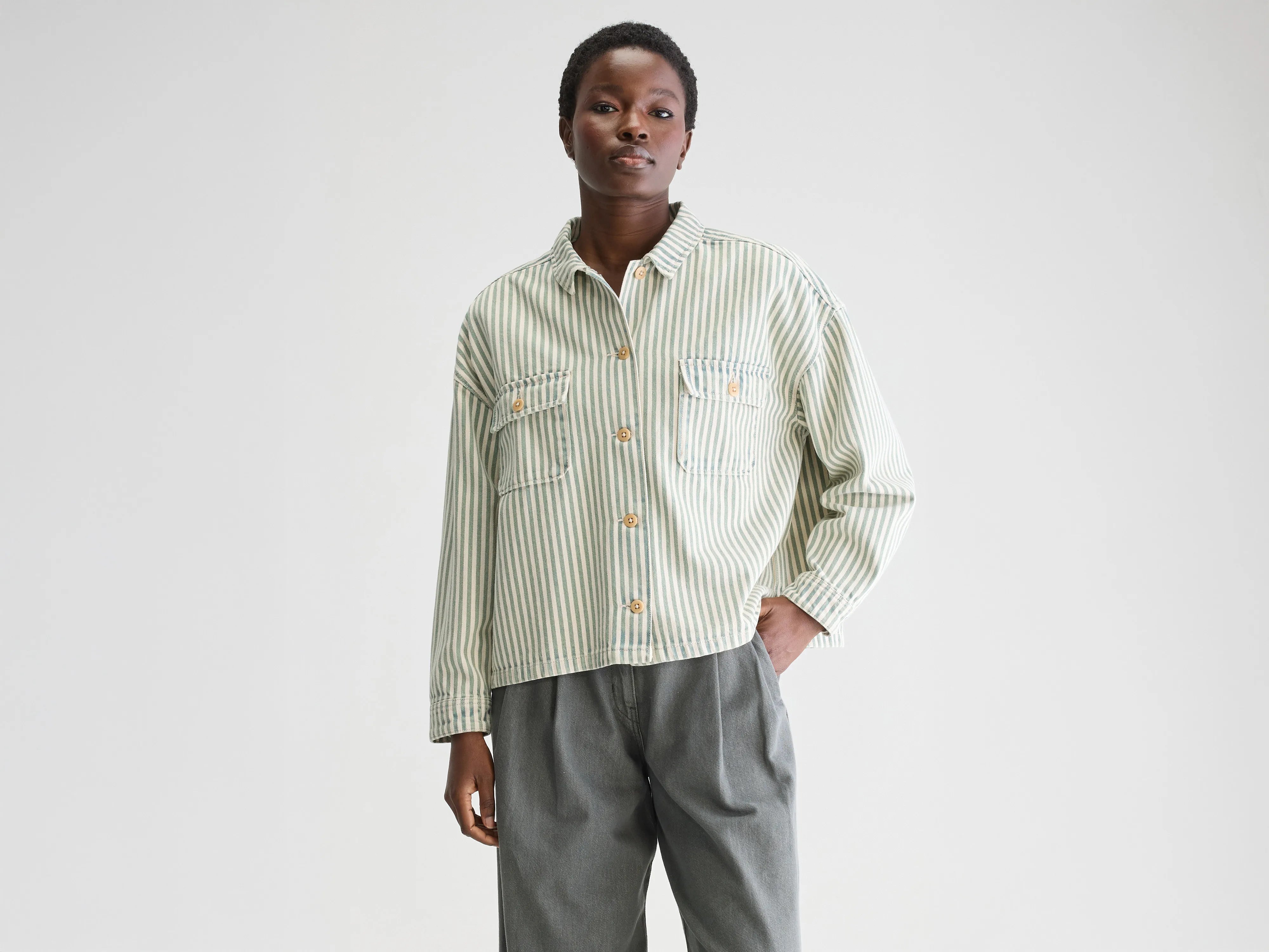 Parrish striped overshirt (251 / W / STRIPE A)Oversized Shirts