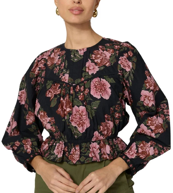 Bernadette Blouse In Blue FloralLogo Shirts