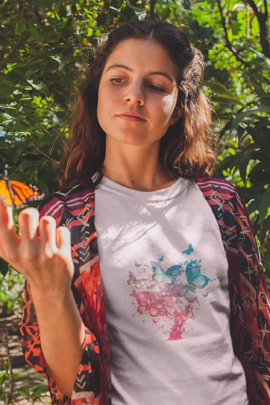 Butterfly Tree Printed T-shirt for womenHiking T-Shirts