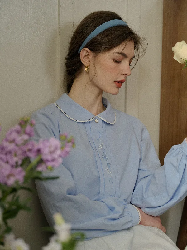 【Final Sale】Cadence Doll Collar Eedwardian Style BlouseButton-Down Shirts