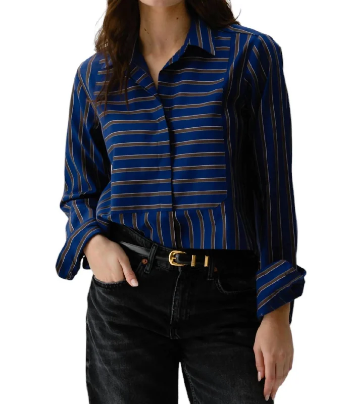 Bib Shirt In Bowood StripeCotton Shirts