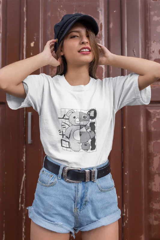 Teddy Bear Robot Technology Printed T-shirt for womenOutdoor T-Shirts