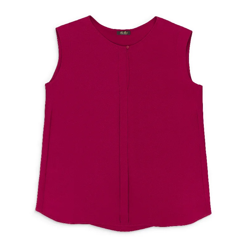 SILK SCOOP NECK BURGUNDY BLOUSELace-Up Shirts