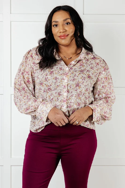 You and I Connect Floral Button Up BlouseWork Shirts