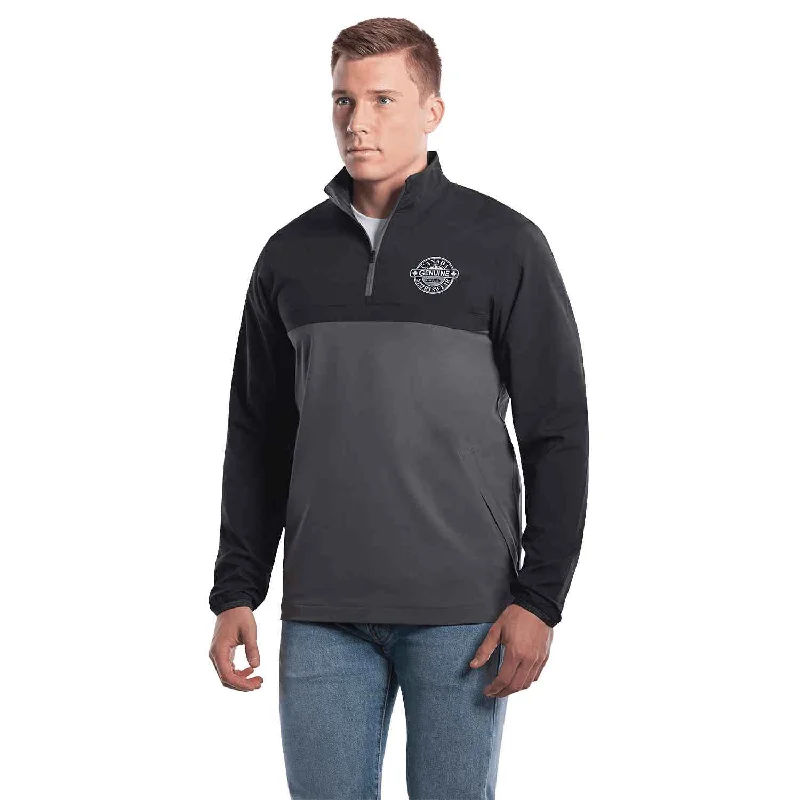 WT63 - Custom Solid unlined 1/4 zip windshirt with side zipsCropped Shirts