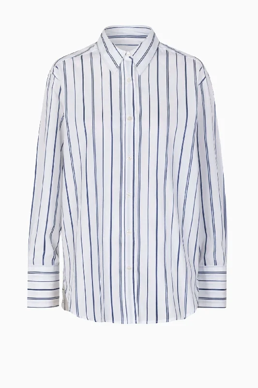 Samsøe Samsøe Salovas Pinstripe Shirt - True Navy StripePolyester Shirts