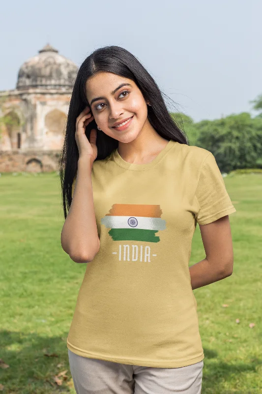 Proud Tricolor Printed T-shirt for womenStatement T-Shirts