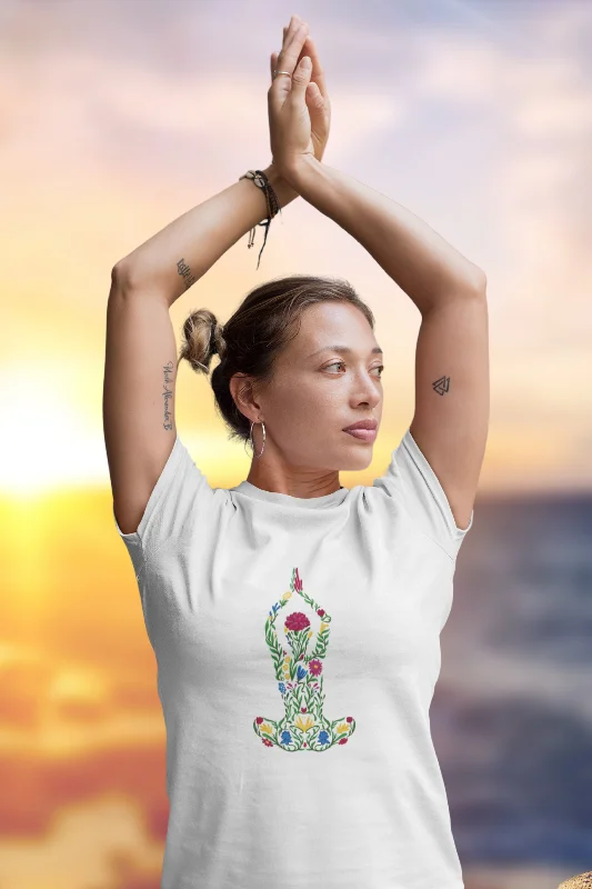 Blossom Pose Printed T-shirt for womenRecycled Fabric T-Shirts