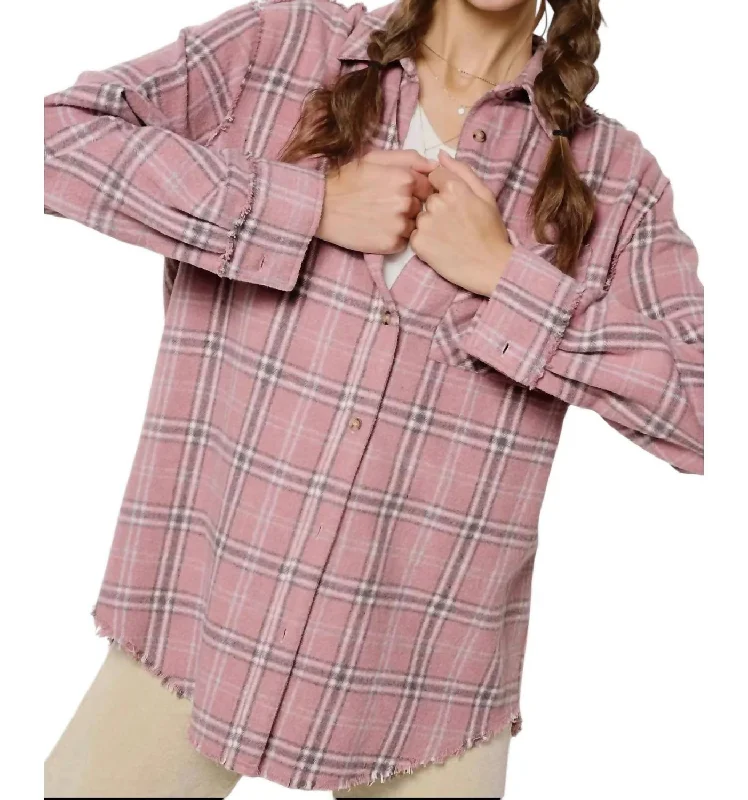 Button-Down Shirt Top In PinkDesigner Shirts