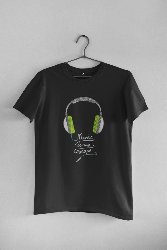 "MUSIC IS MY ESCAPE" HALF-SLEEVE T-SHIRTSLace-Up T-Shirts