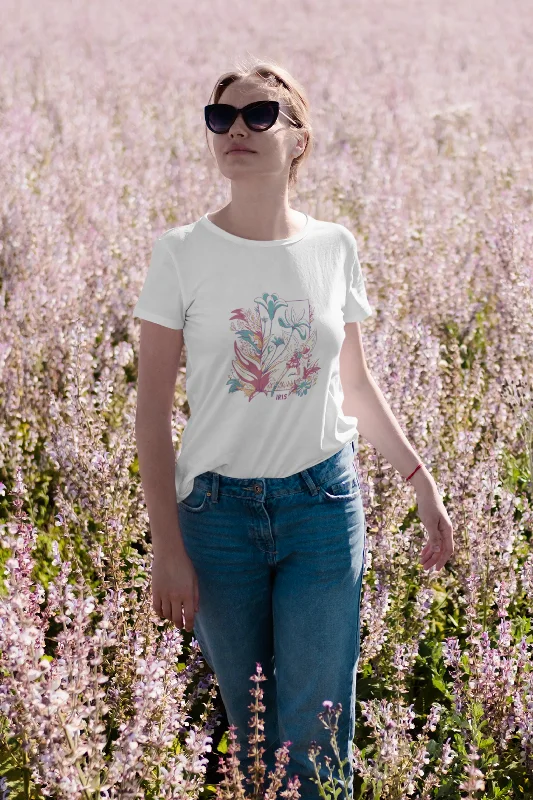 Fairy Blossom Printed T-shirt for womenBlended Fabric T-Shirts