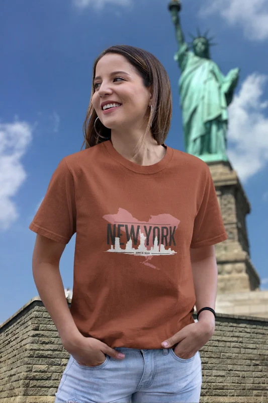 Nyc Skyline Printed T-shirt for womenSheer T-Shirts