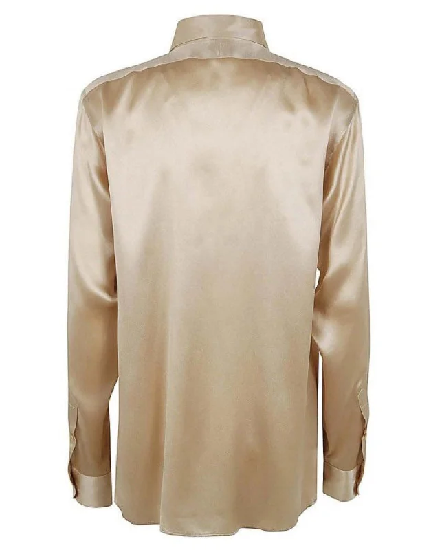 Tom Ford Womens Silk Shirt In GoldPolyester Shirts