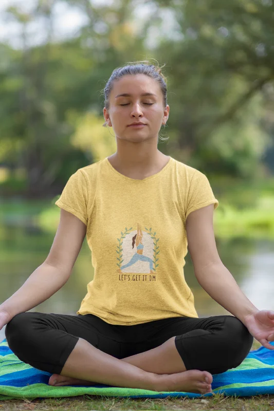 Yoga With Om Printed Scoop Neck T-shirt for womenLogo T-Shirts