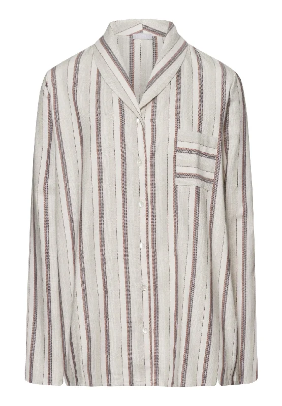 Loungy Nights Shawl Collar Cotton Shirt  | Meraki Stripe 74967-2165Designer Shirts