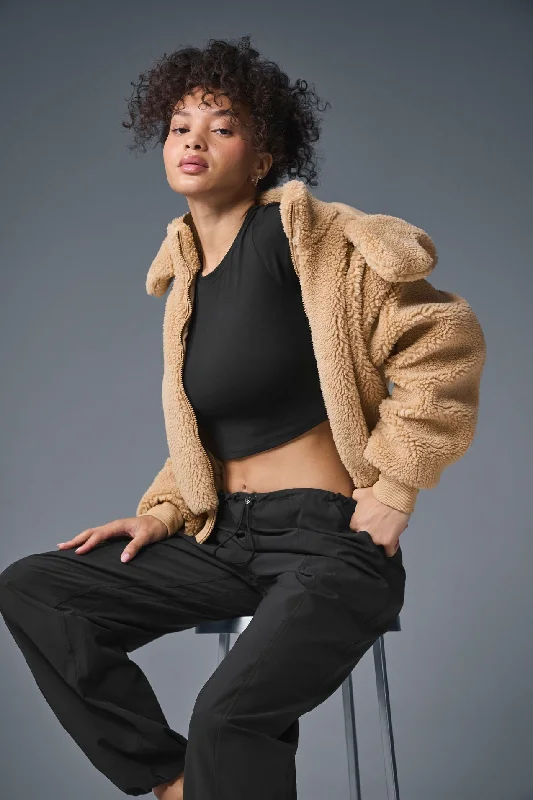 Recycled Fabric JacketsFoxy Sherpa Jacket - Camel