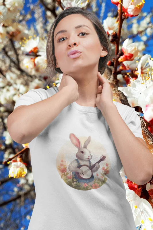 Bunny Jammin Printed T-shirt for womenGym T-Shirts