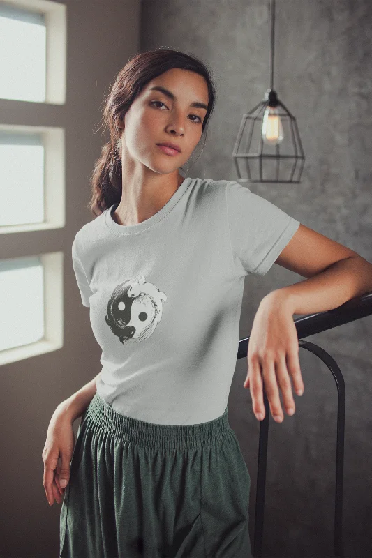 Yin Yang Axolotl Printed T-shirt for womenBamboo T-Shirts