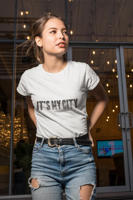 It'S My City Printed T-shirt for womenRuffled T-Shirts