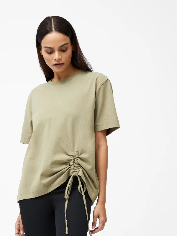 Rallie Cotton Rouched T-ShirtMetallic T-Shirts