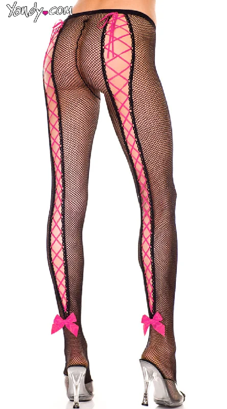 Plus size women's printed topsPlus Size Lace Up Back Fishnet Pantyhose