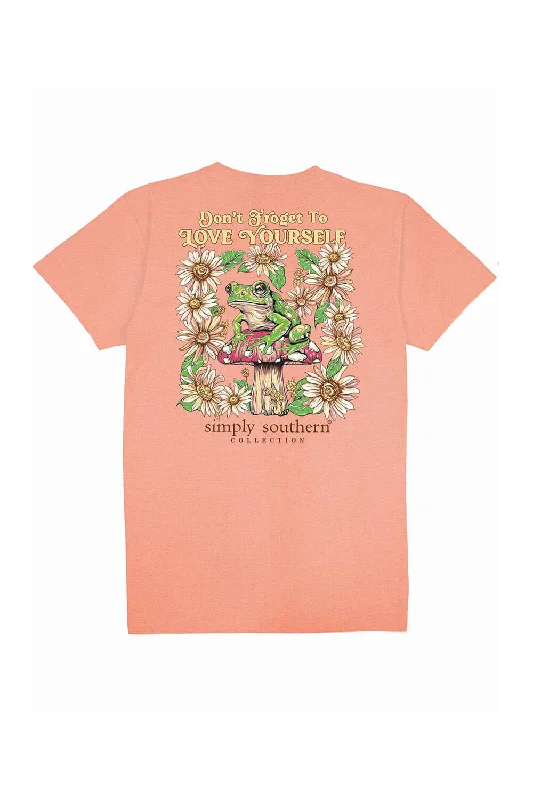 Simply Southern Plus Size Frog Love Yourself T-Shirt for Women in Peach | EXT-SS-FROG-PEACHFishing T-Shirts