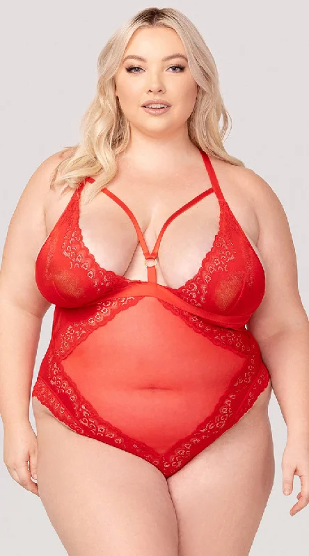 Plus size women's off-the-shoulder topsYandy Plus Size Love Me Forever Teddy