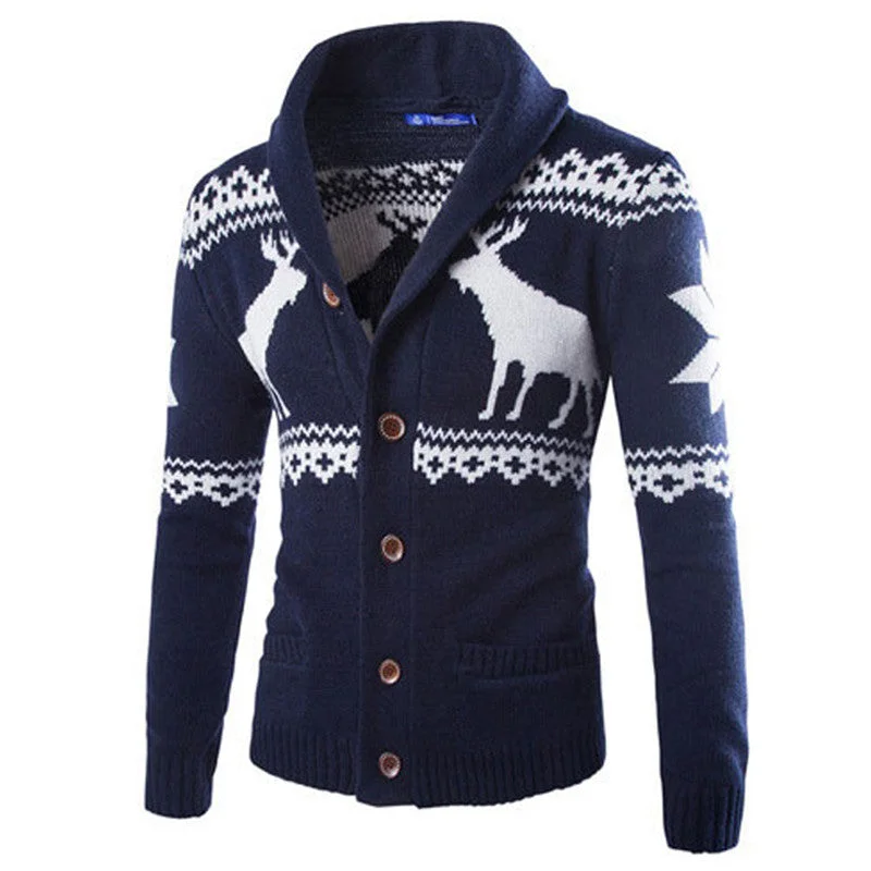 Single Breasted Casual Slim Mens SweatersZippered Knit Tops