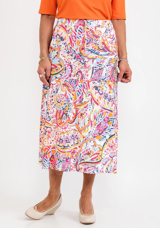 Edwardian SkirtBarbara Lebek Paisley Print Jersey Skirt, Multi