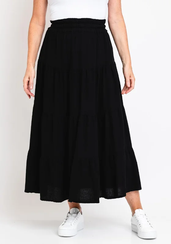 Tulle SkirtOne Life Spirit Tiered Maxi Skirt, Black