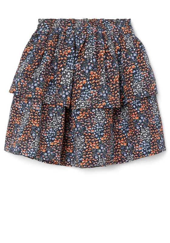 Denim SkirtName It Kid Girl Tammi Floral Skirt, Dark Sapphire