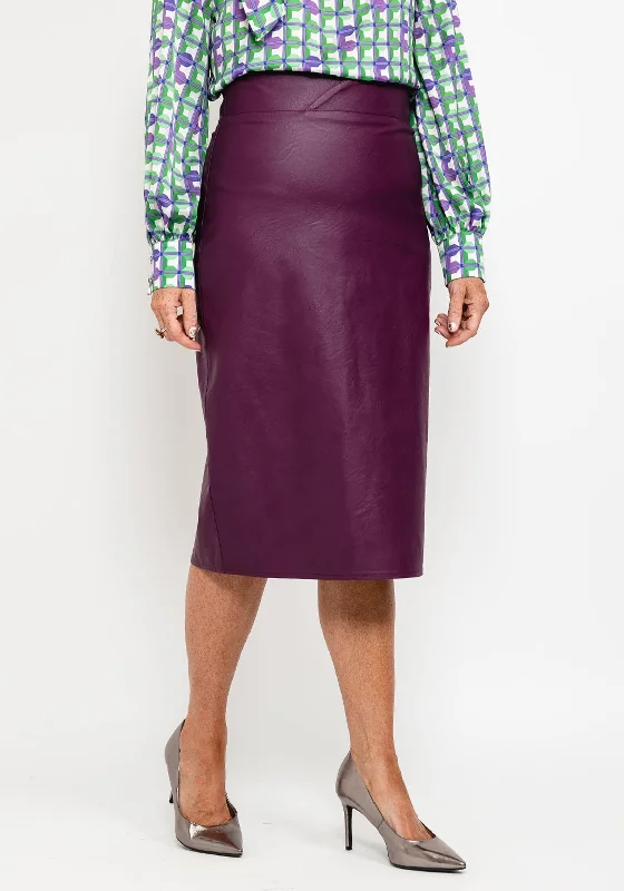 Formal SkirtCamelot Faux Leather Pencil Skirt, Plum