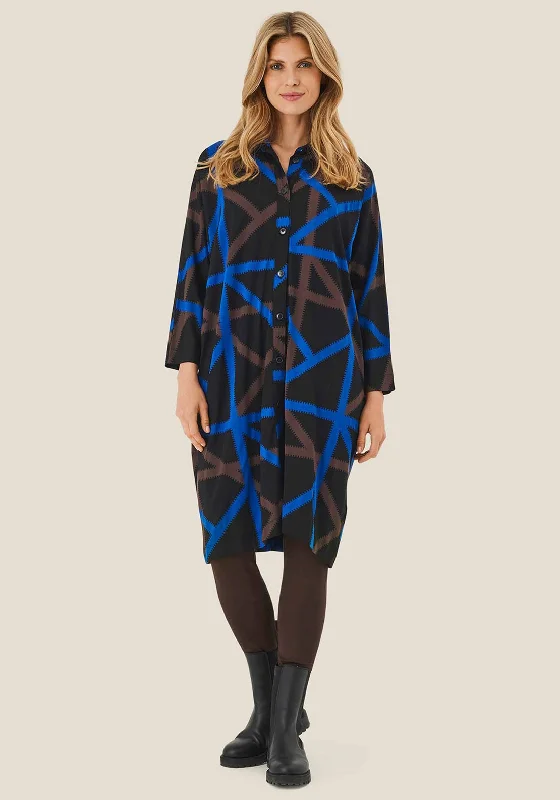 Printed DressMasai Haga Jersey Midi Shirt Dress, Surf the Web