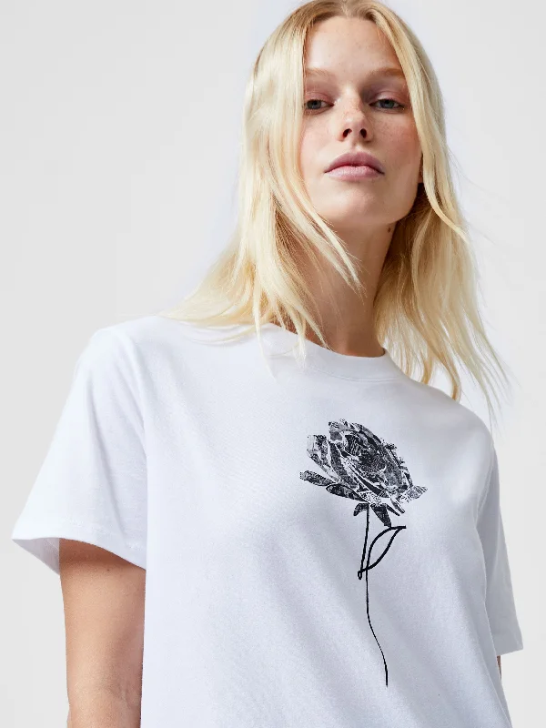 Rose Logo Peached Graphic T-ShirtZippered T-Shirts