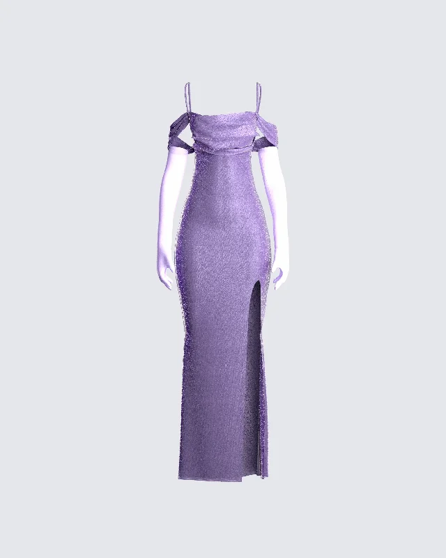 Sweater DressTessa Purple Maxi Dress & Gloves