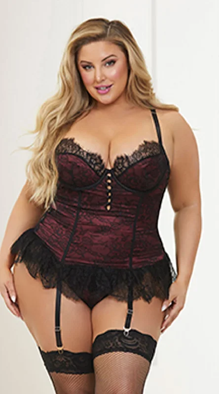 Plus size women's work topsPlus Size Lace It On Me Bustier Set