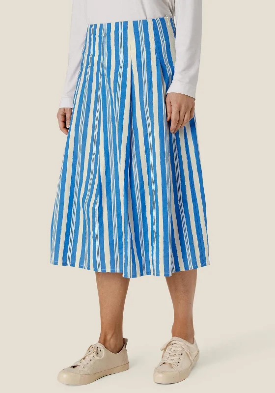 Fleece-lined SkirtMasai Sabin Striped Midi Skirt, Nebulas Blue