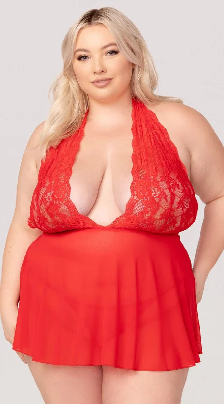 Plus size women's silk topsYandy Plus Size Dangerous Flirt Babydoll Set