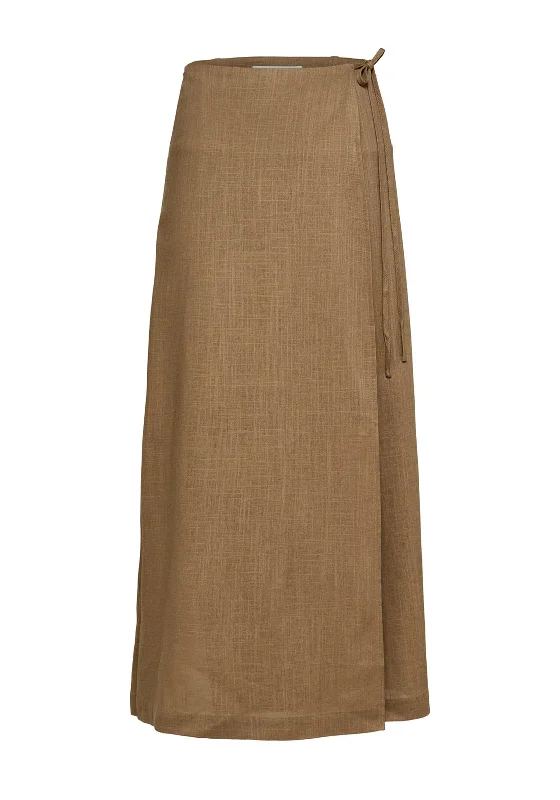 Ethnic SkirtSelected Femme Eloisa Maxi Wrap Skirt, Tigers Eye