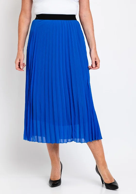 Leather SkirtThe Serafina Collection One Size Pleated Midi Skirt, Blue