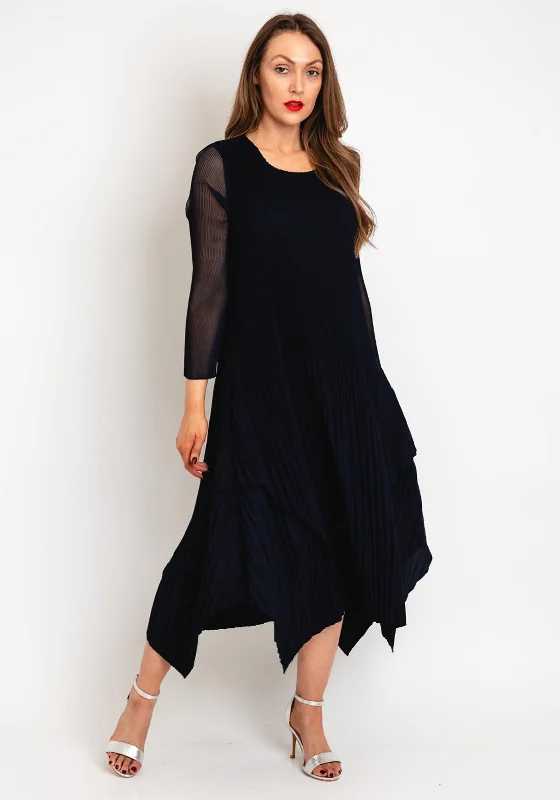 Evening DressNaya Pleated Midi Dress, Navy