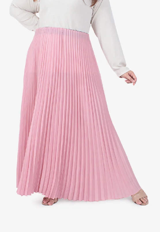 Pencil SkirtPosey Pretty Pleated Long Skirt - Soft Pink