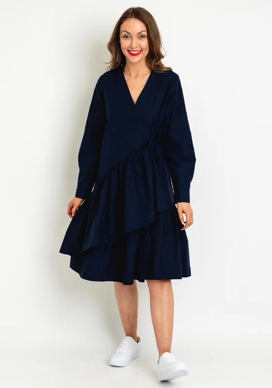 Running DressMasai Naima Frill Tiered Midi Dress, Maritime Blue