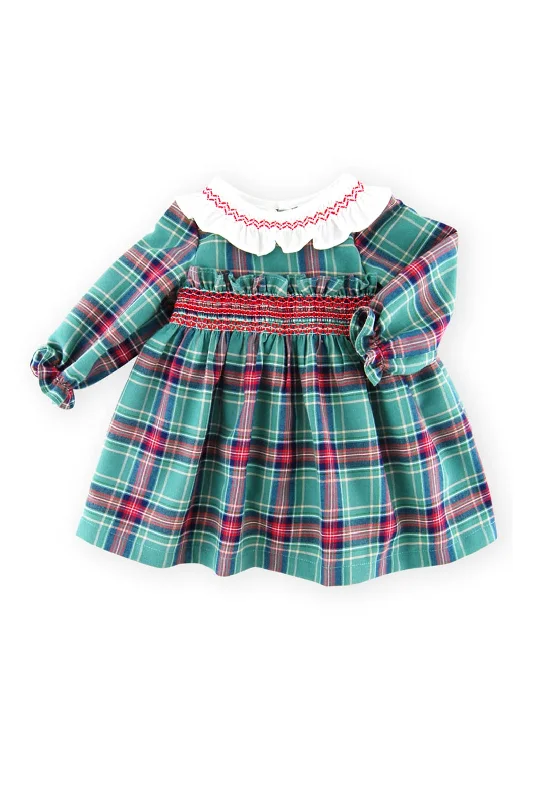 Prom DressSardon Baby Girl Frill Collar Check Dress, Green