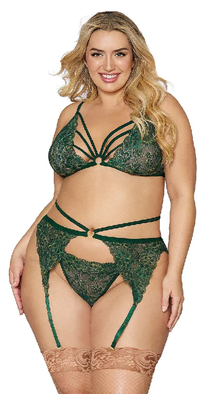 Women's beach topsPlus Size Evergreen Elegance Bralette Set