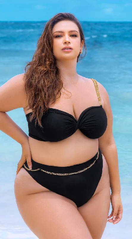 Plus size women's hollow topsPlus Size Modern Retro Bandeau Bikini