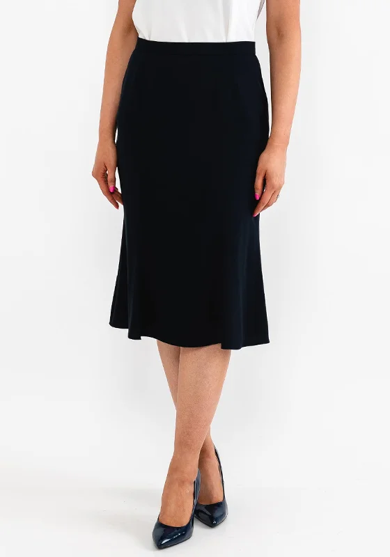 Designer SkirtChristina Felix Tailored Flared Skirt, Navy