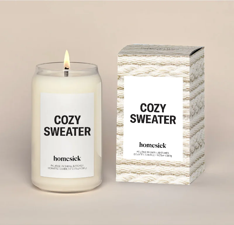 Homesick Candles - Cozy Sweater CandleLace-Up Knit Tops