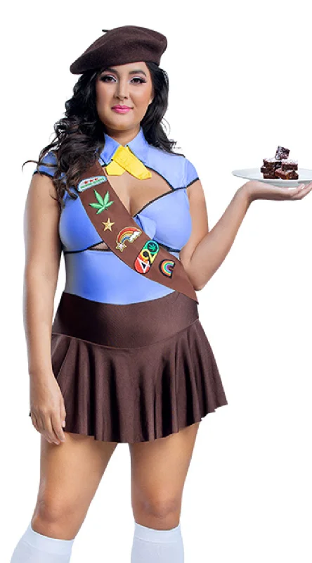 Women's summer topsPlus Size Brownie Scout Costume